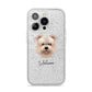 Glen Of Imaal Terrier Personalised iPhone 14 Pro Glitter Tough Case Silver