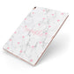 Glitter Hearts Marble Personalised Name Apple iPad Case on Rose Gold iPad Side View