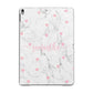 Glitter Hearts Marble Personalised Name Apple iPad Grey Case