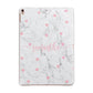 Glitter Hearts Marble Personalised Name Apple iPad Rose Gold Case