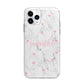 Glitter Hearts Marble Personalised Name Apple iPhone 11 Pro in Silver with Bumper Case