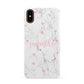 Glitter Hearts Marble Personalised Name Apple iPhone XS 3D Snap Case