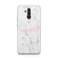 Glitter Hearts Marble Personalised Name Huawei Mate 20 Lite