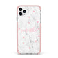 Glitter Hearts Marble Personalised Name iPhone 11 Pro Max Impact Pink Edge Case