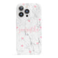 Glitter Hearts Marble Personalised Name iPhone 13 Pro Full Wrap 3D Snap Case