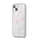 Glitter Hearts Marble Personalised Name iPhone 14 Plus Clear Tough Case Starlight Angled Image