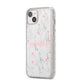 Glitter Hearts Marble Personalised Name iPhone 14 Plus Glitter Tough Case Starlight Angled Image