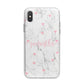 Glitter Hearts Marble Personalised Name iPhone X Bumper Case on Silver iPhone Alternative Image 1