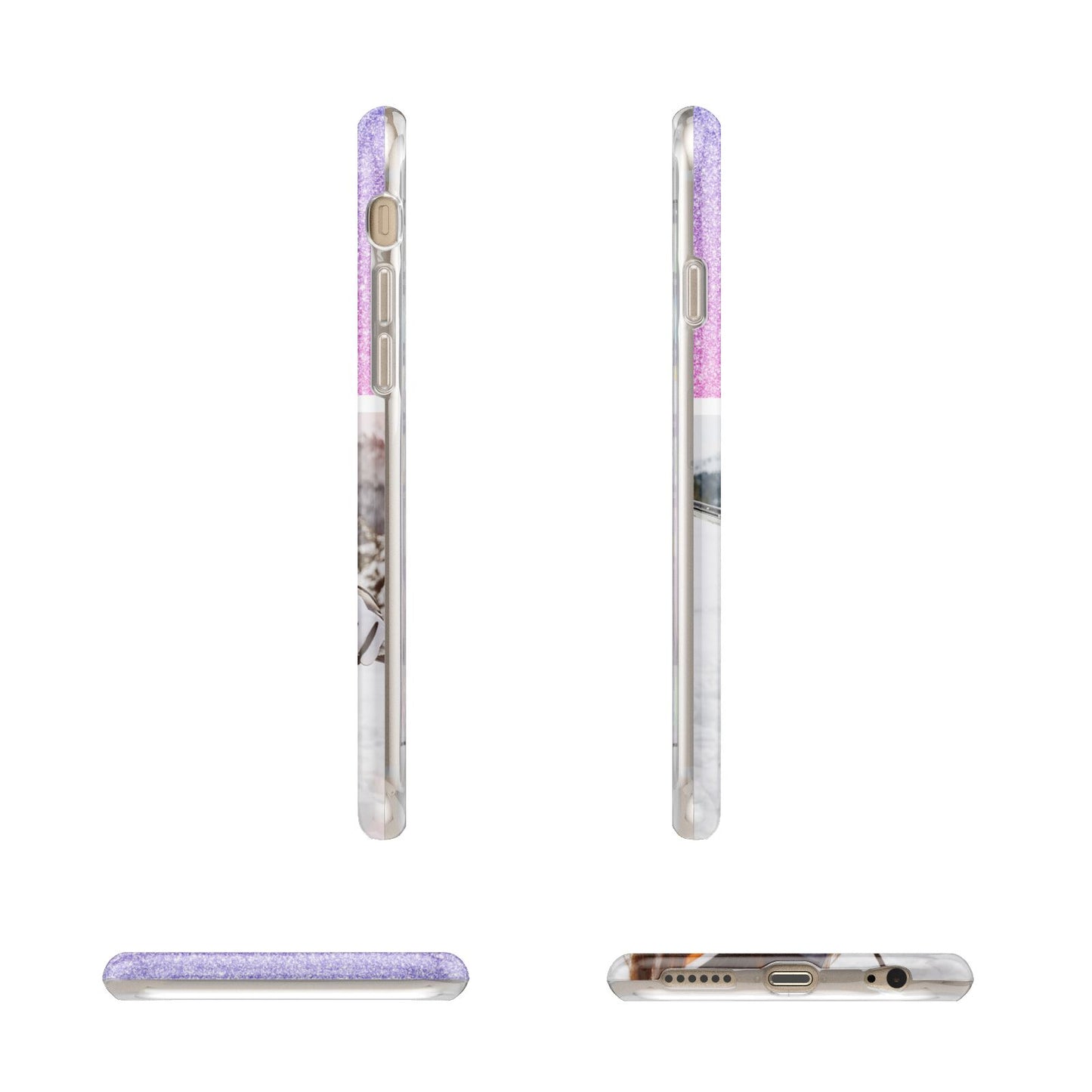 Glitter Personalised Photo Upload Name Apple iPhone 6 3D Wrap Tough Case Alternative Image Angles