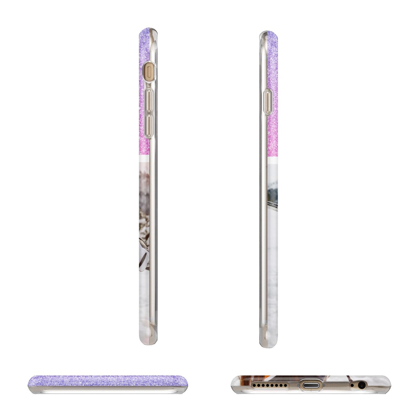 Glitter Personalised Photo Upload Name Apple iPhone 6 Plus 3D Wrap Tough Case Alternative Image Angles