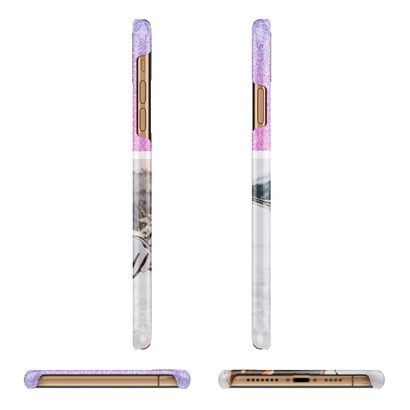 Glitter Personalised Photo Upload Name iPhone 11 Pro Max 3D Snap Case Angle Images