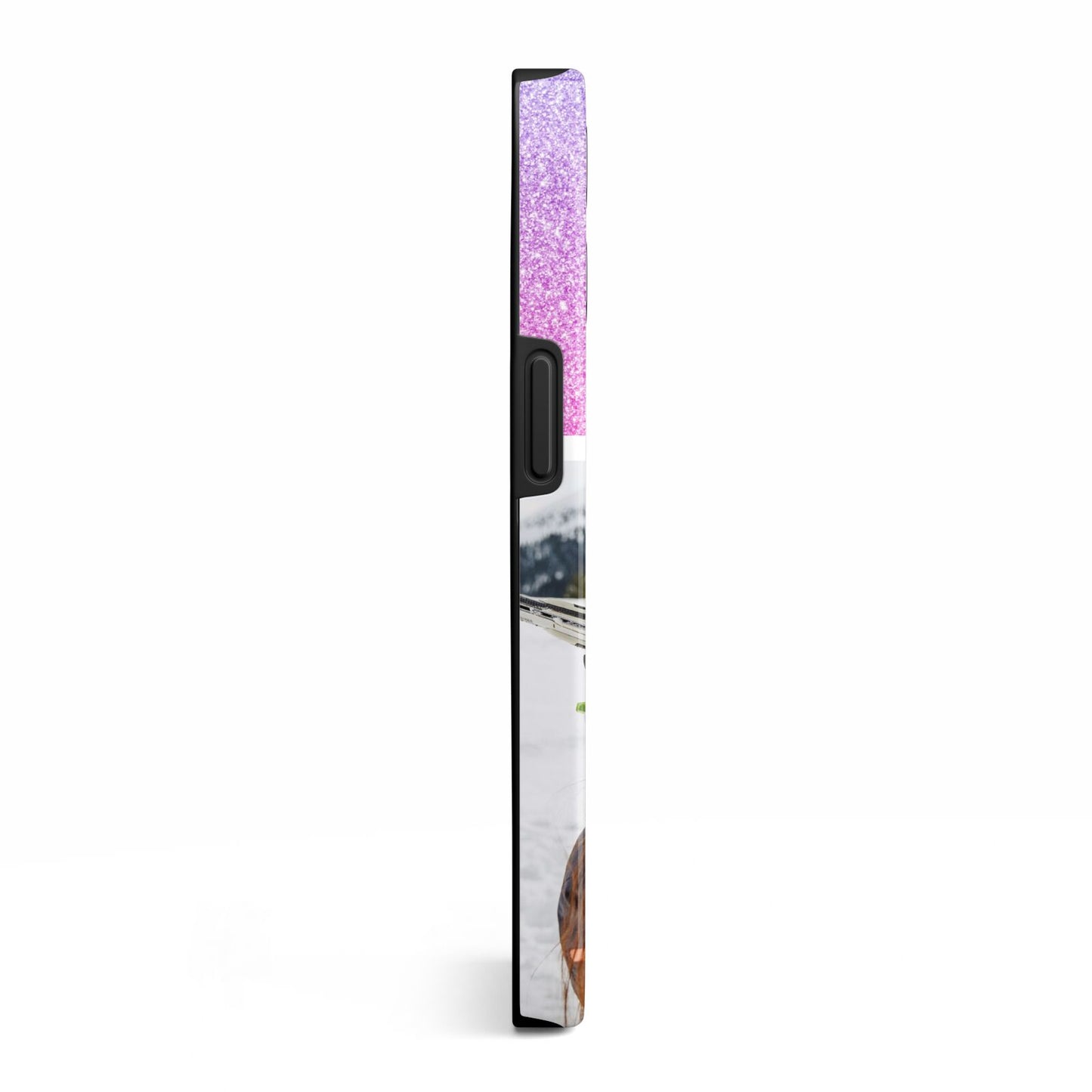 Glitter Personalised Photo Upload Name iPhone 13 Pro Side Image 3D Tough Case