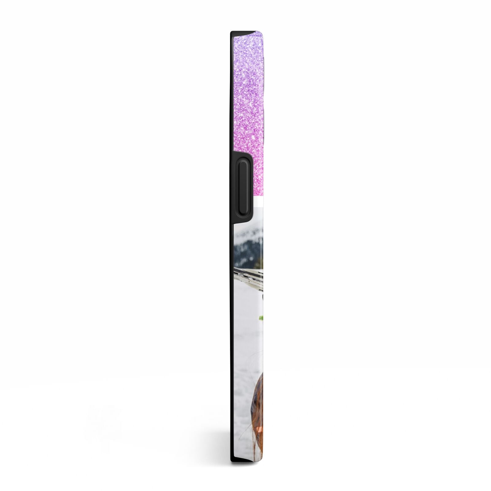 Glitter Personalised Photo Upload Name iPhone 13 Pro Side Image 3D Tough Case