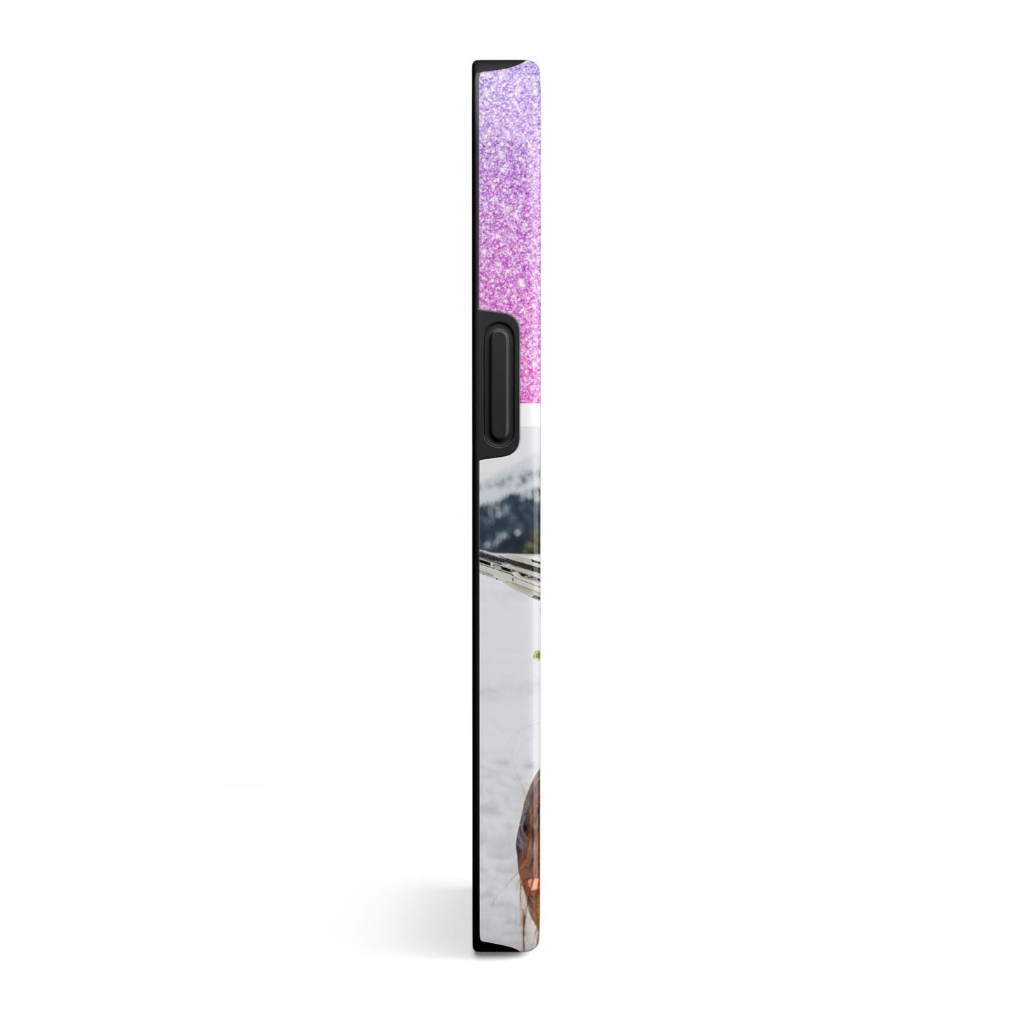 Glitter Personalised Photo Upload Name iPhone 13 Side Image 3D Tough Case