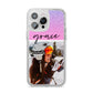Glitter Personalised Photo Upload Name iPhone 14 Pro Max Glitter Tough Case Silver