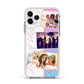 Glitter and Marble Photo Upload with Text Apple iPhone 11 Pro in Silver with White Impact Case