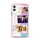 Glitter and Marble Photo Upload with Text Apple iPhone 11 in White with Pink Impact Case