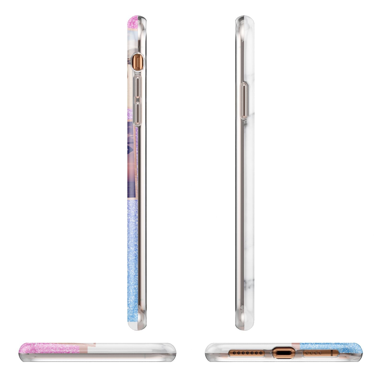 Glitter and Marble Photo Upload with Text Apple iPhone XS Max 3D Wrap Tough Case Alternative Image Angles