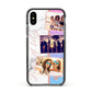 Glitter and Marble Photo Upload with Text Apple iPhone Xs Impact Case Black Edge on Black Phone