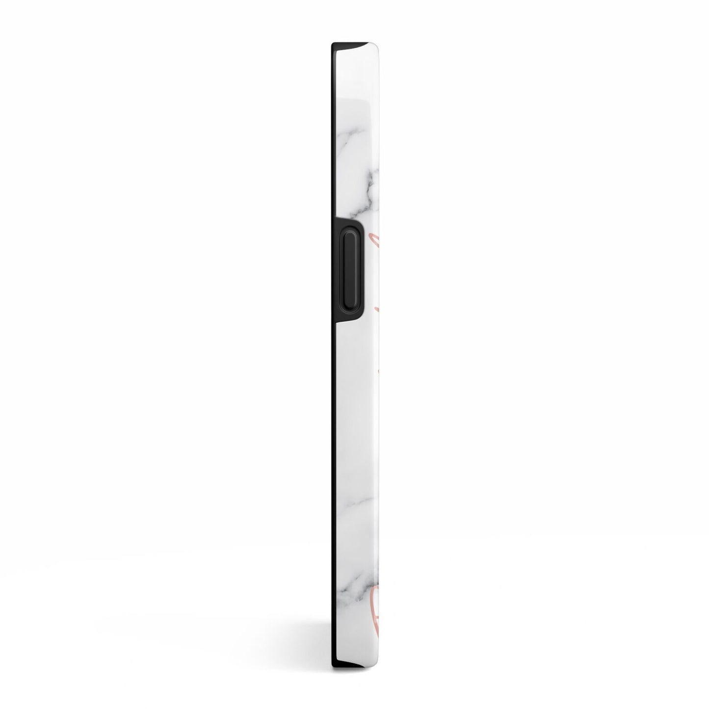 Glitter and Marble Photo Upload with Text iPhone 13 Side Image 3D Tough Case