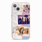 Glitter and Marble Photo Upload with Text iPhone 13 TPU Impact Case with Pink Edges