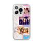 Glitter and Marble Photo Upload with Text iPhone 14 Pro Glitter Tough Case Silver