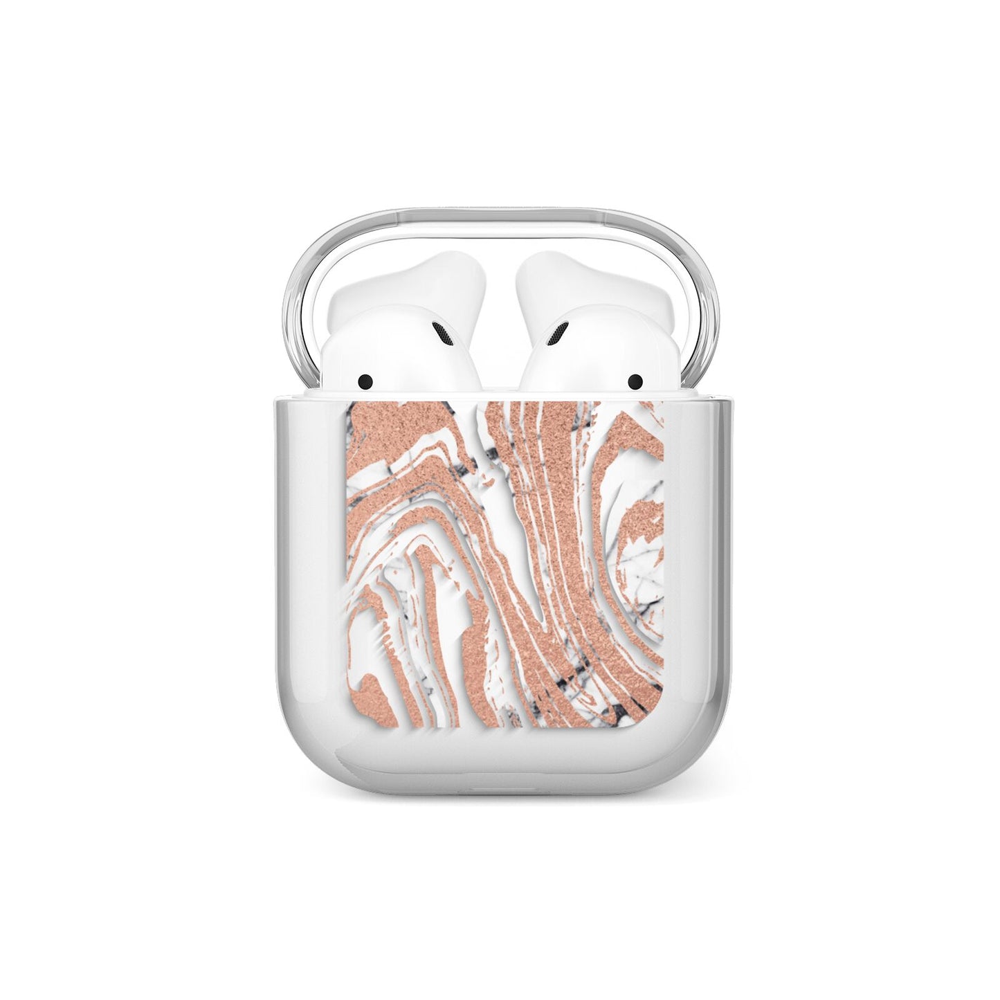 Gold And White Marble AirPods Case