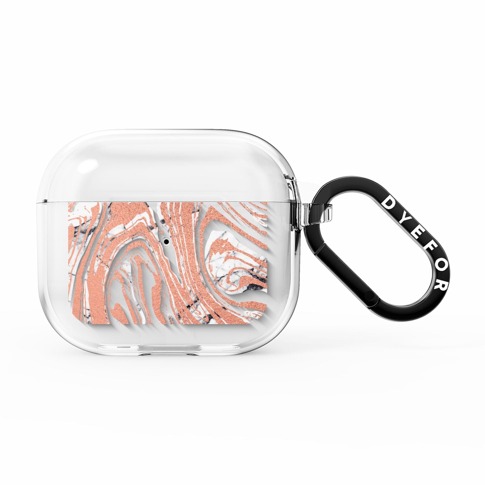 Gold And White Marble AirPods Clear Case 3rd Gen