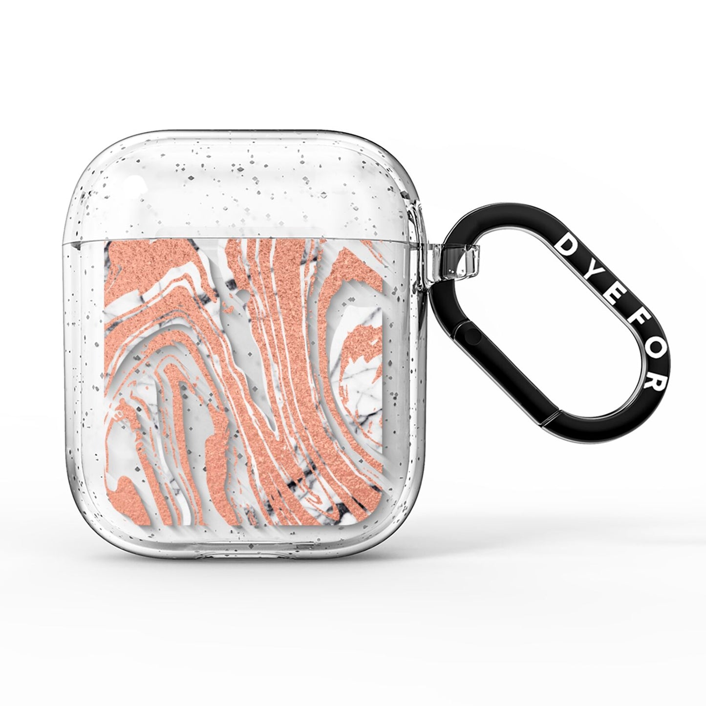Gold And White Marble AirPods Glitter Case