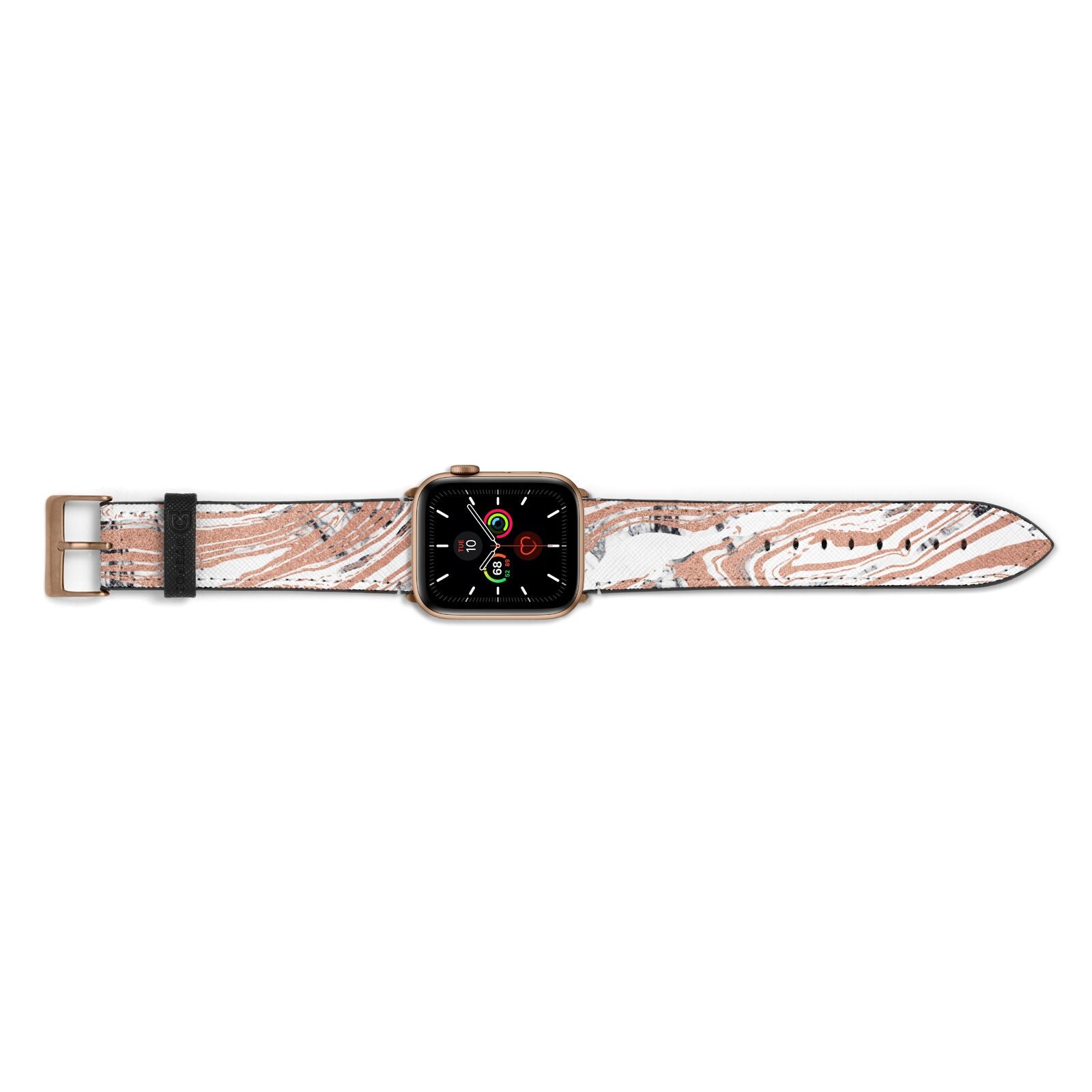 Gold And White Marble Apple Watch Strap Landscape Image Gold Hardware