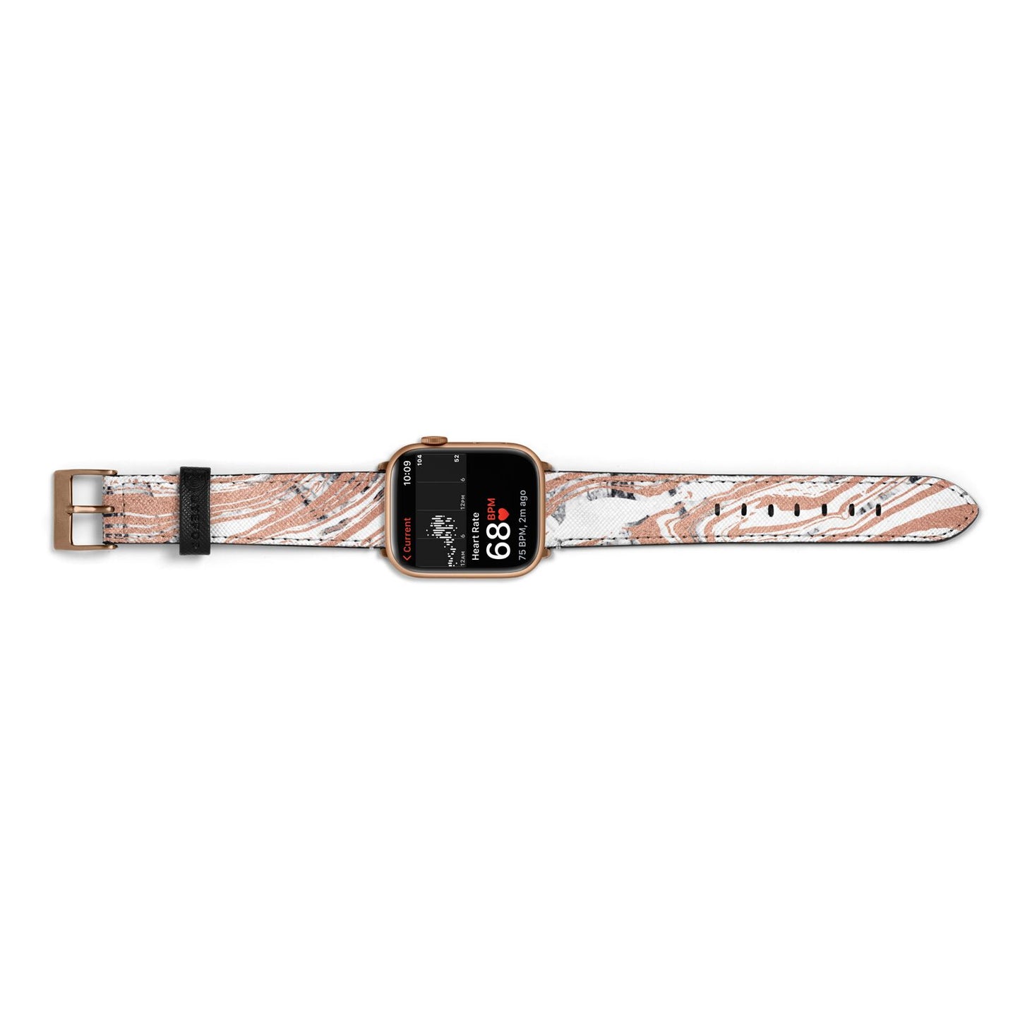 Gold And White Marble Apple Watch Strap Size 38mm Landscape Image Gold Hardware