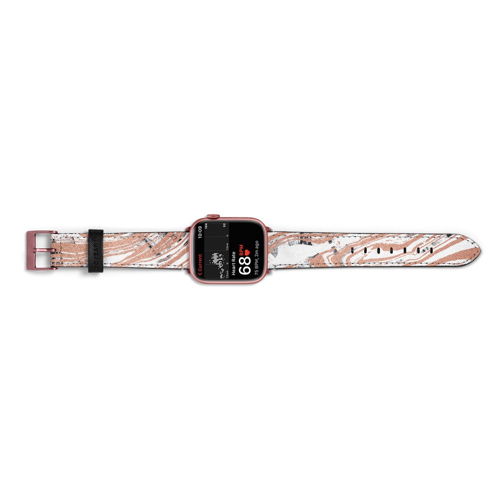 Gold And White Marble Apple Watch Strap Size 38mm Landscape Image Rose Gold Hardware