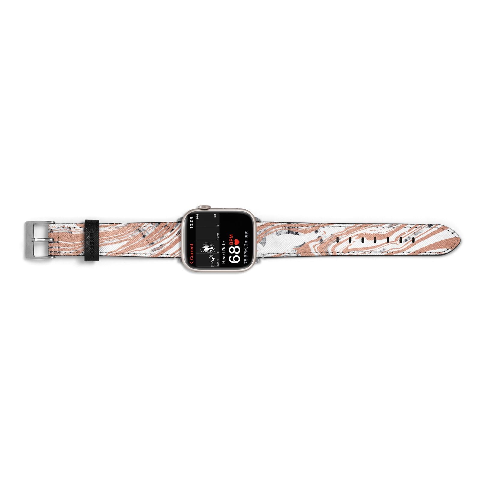 Gold And White Marble Apple Watch Strap Size 38mm Landscape Image Silver Hardware