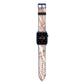 Gold And White Marble Apple Watch Strap with Blue Hardware