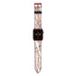 Gold And White Marble Apple Watch Strap with Red Hardware