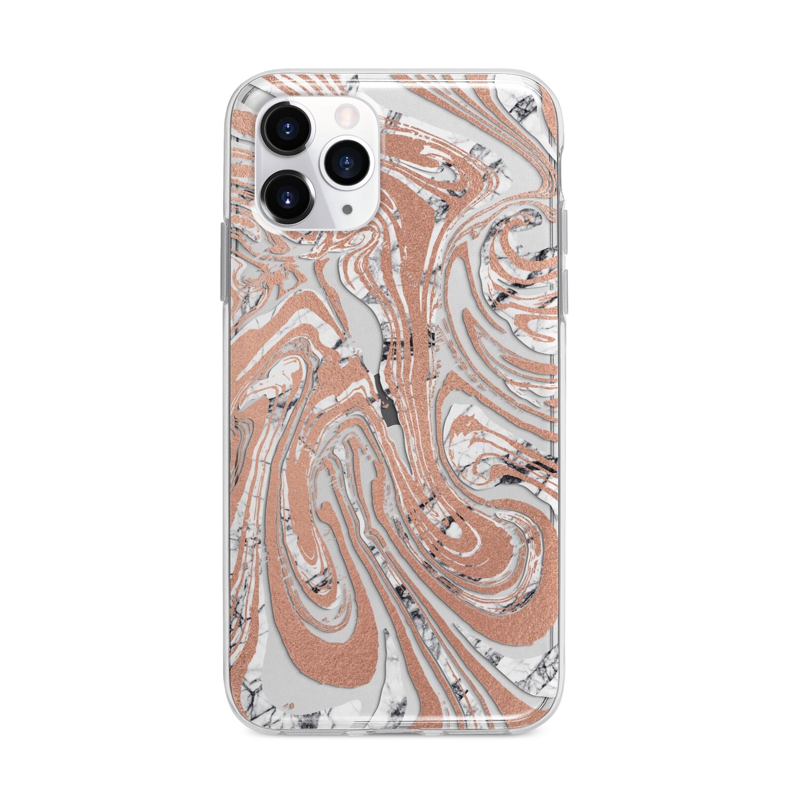 Gold And White Marble Apple iPhone 11 Pro Max in Silver with Bumper Case