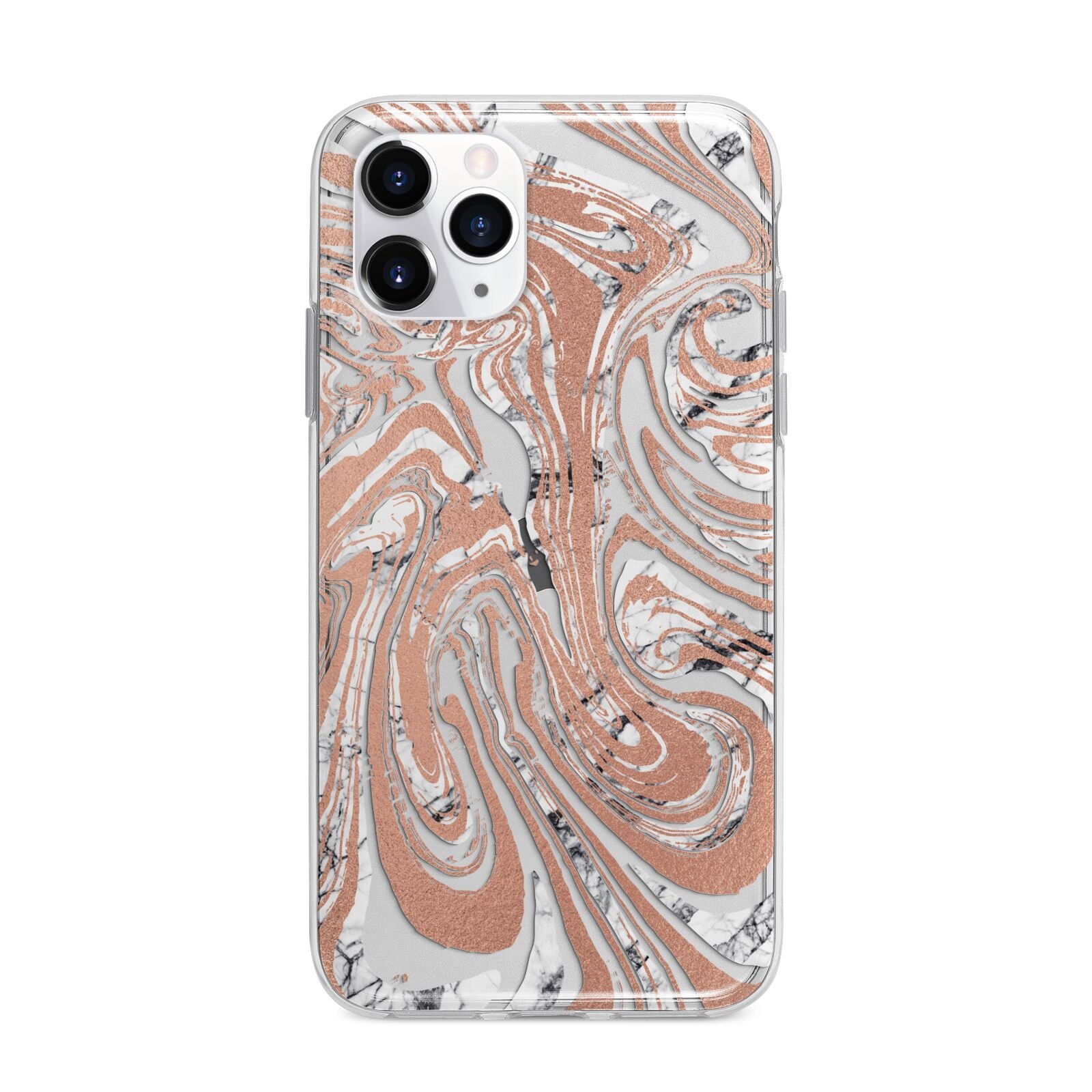Gold And White Marble Apple iPhone 11 Pro in Silver with Bumper Case