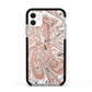 Gold And White Marble Apple iPhone 11 in White with Black Impact Case
