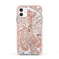 Gold And White Marble Apple iPhone 11 in White with Pink Impact Case