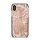 Gold And White Marble Apple iPhone Xs Impact Case Black Edge on Gold Phone