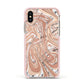 Gold And White Marble Apple iPhone Xs Impact Case Pink Edge on Gold Phone