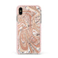 Gold And White Marble Apple iPhone Xs Max Impact Case Pink Edge on Gold Phone