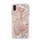 Gold And White Marble Apple iPhone Xs Max Impact Case Pink Edge on Silver Phone