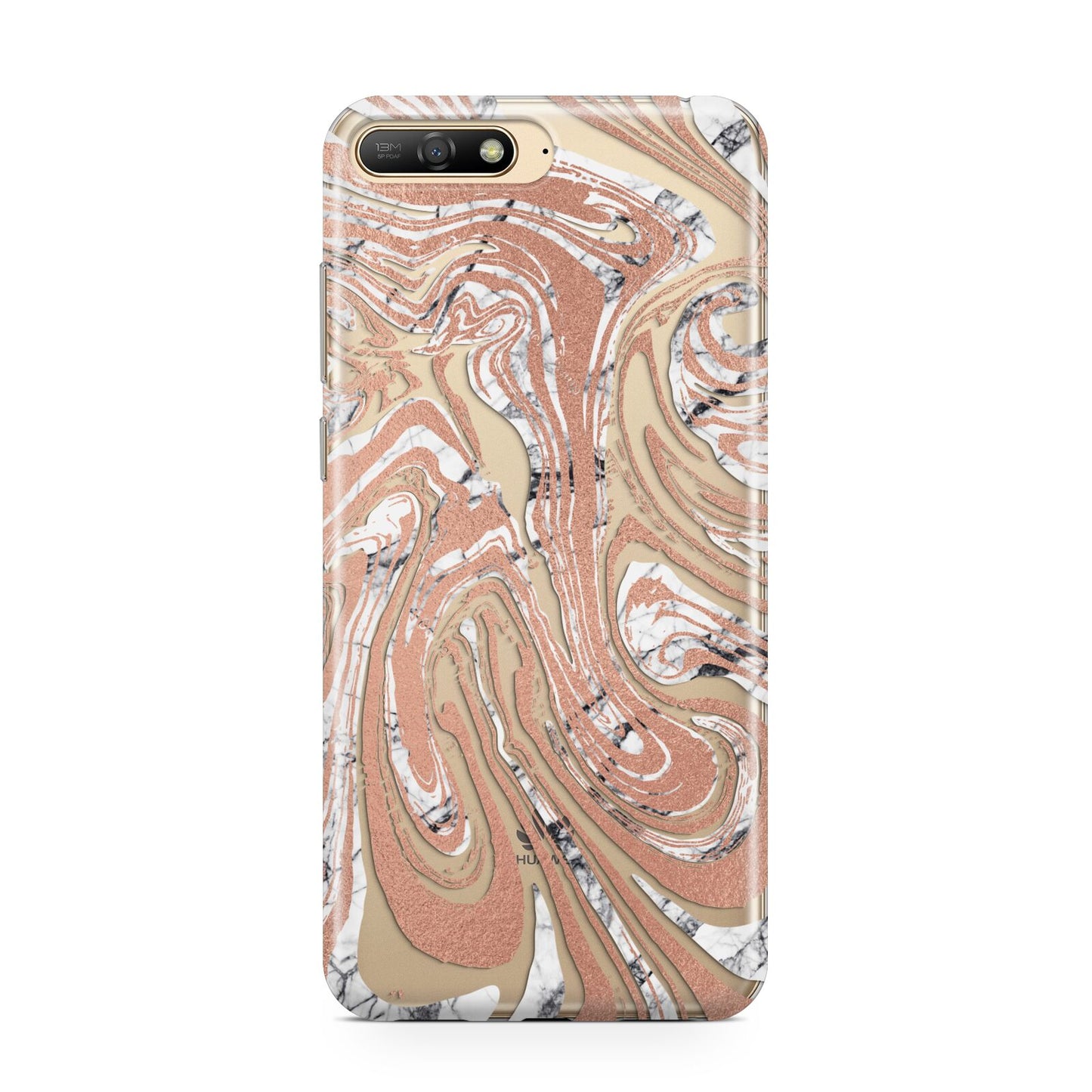Gold And White Marble Huawei Y6 2018