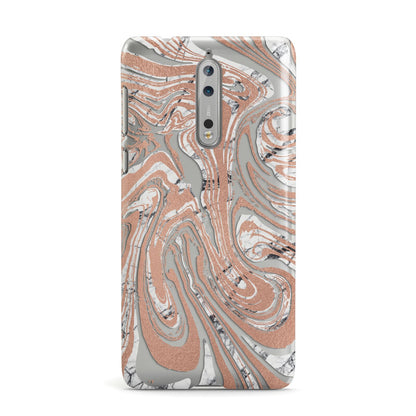 Gold And White Marble Nokia Case