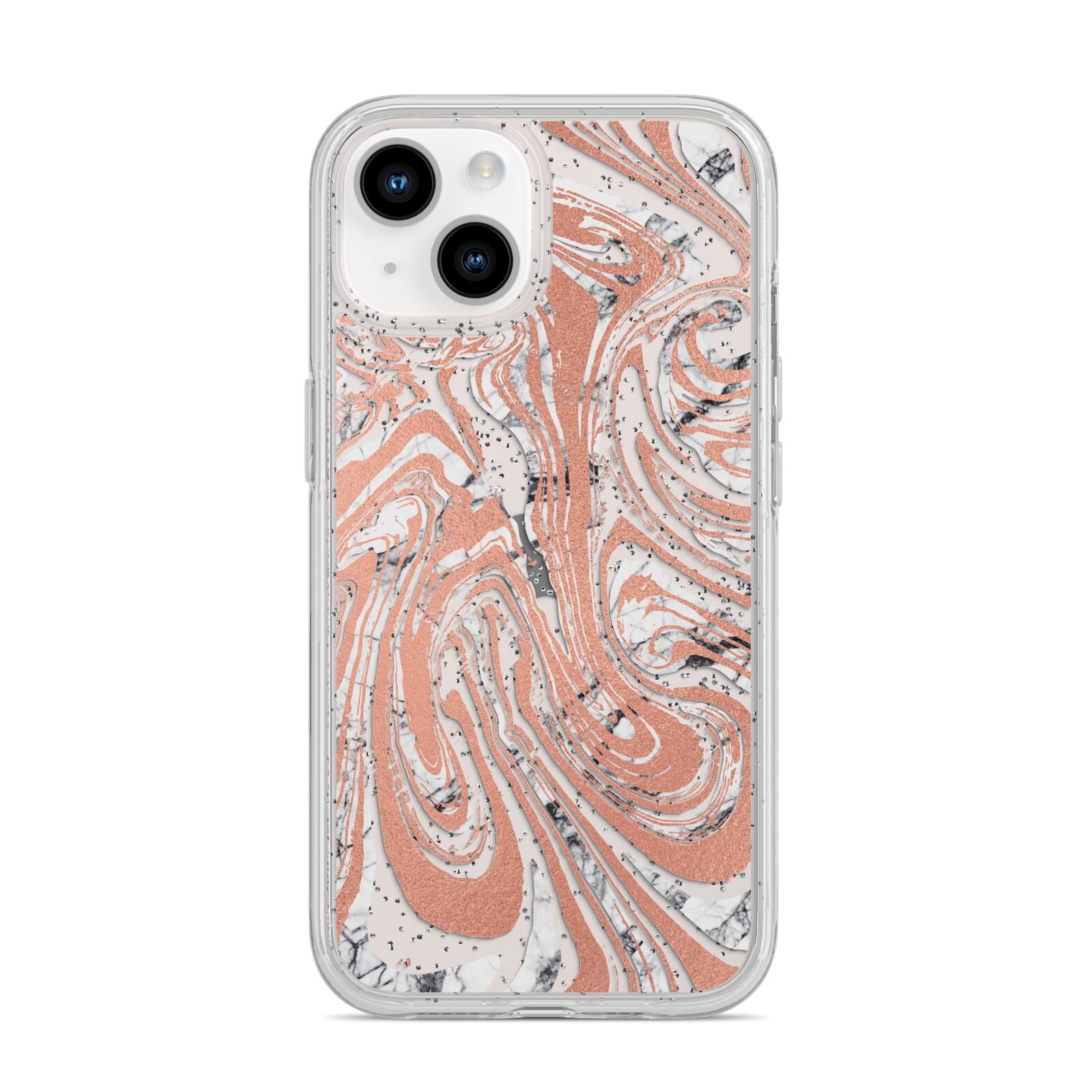 Gold And White Marble iPhone 14 Glitter Tough Case Starlight