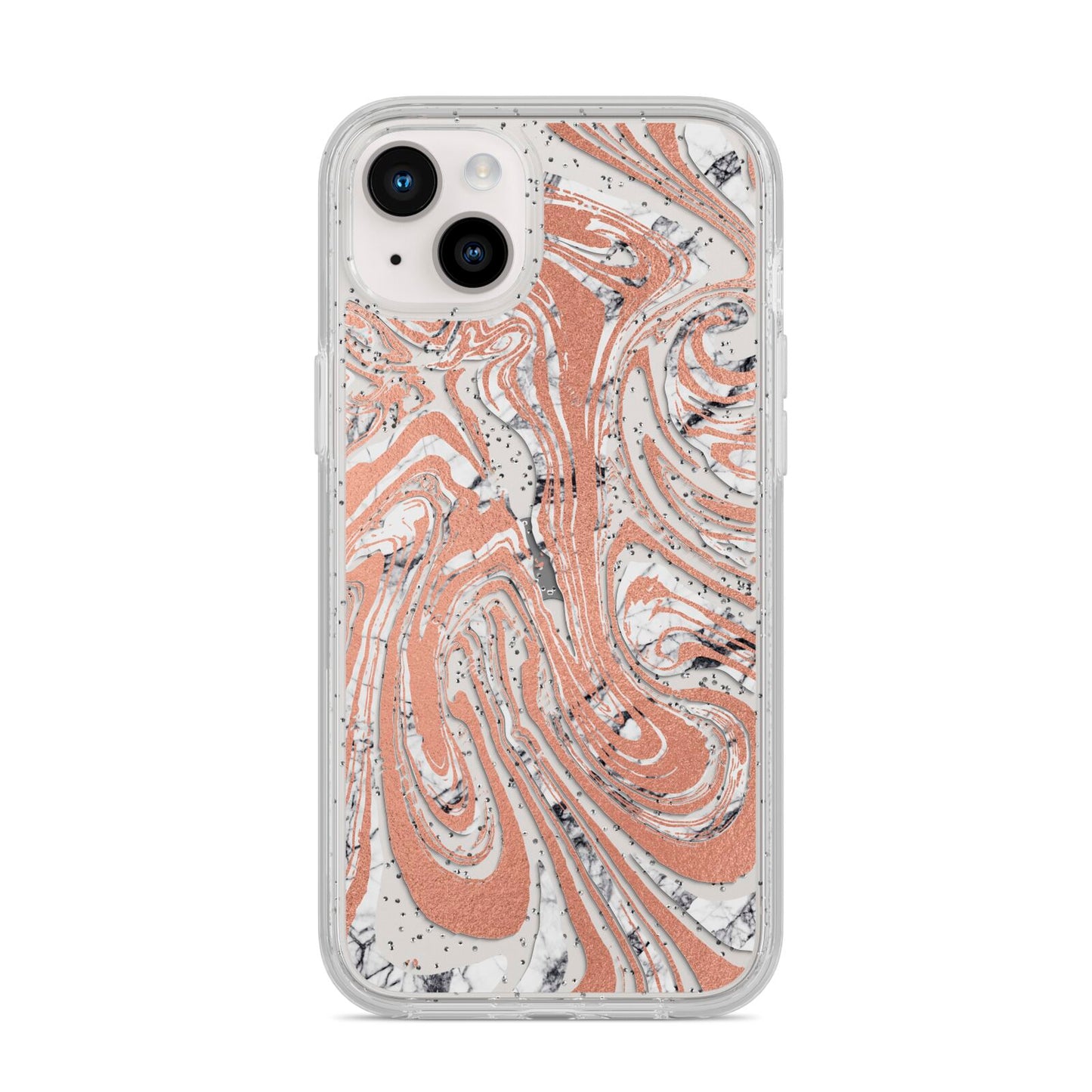 Gold And White Marble iPhone 14 Plus Glitter Tough Case Starlight