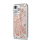 Gold And White Marble iPhone 14 Pro Max Clear Tough Case Silver Angled Image