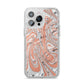 Gold And White Marble iPhone 14 Pro Max Glitter Tough Case Silver