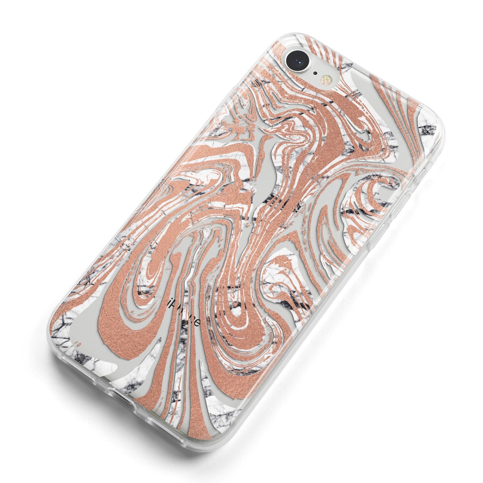 Gold And White Marble iPhone 8 Bumper Case on Silver iPhone Alternative Image